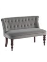 HOMCOM Velvet 2 Seater Sofa, Button Tufted Wingback Loveseat with Rubber Wood Legs for Living Room, Bedroom, Charcoal Grey