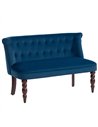 HOMCOM Velvet 2 Seater Sofa, Button Tufted Wingback Loveseat with Rubber Wood Legs for Living Room, Bedroom, Dark Blue