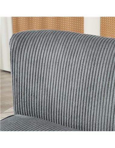 HOMCOM Modern Corduroy Double Seat Sofa w/ Wood Frame Foam Padding High Back Soft Comfortable Compact Couch Grey