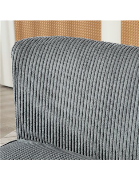 HOMCOM Modern Corduroy Double Seat Sofa w/ Wood Frame Foam Padding High Back Soft Comfortable Compact Couch Grey - pic 169771 | FastDaddyshop