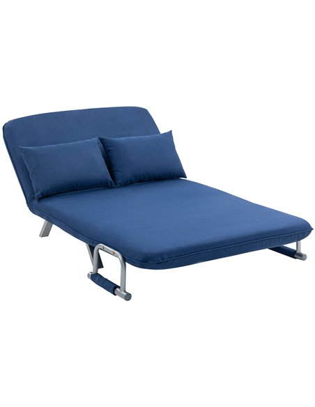 HOMCOM Two-Seater Click-Clack Sofa Bed - Dark Blue - pic 169782 | FastDaddyshop