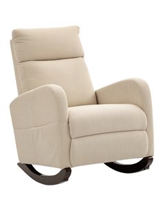 HOMCOM Corduroy Rocking Armchair - Beige