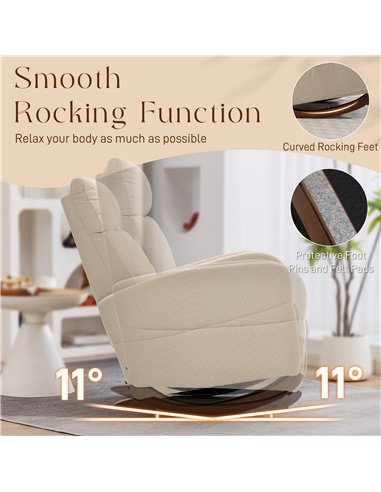 HOMCOM Corduroy Rocking Armchair - Beige