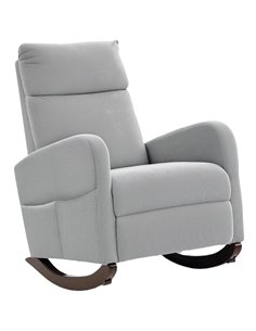 HOMCOM Corduroy Rocking Armchair - Grey