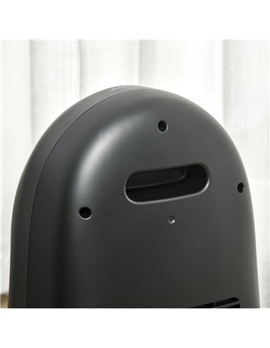 Homcom Ceramic Electric Space Heater with Realistic Flame Effect, 1000W/2000W, Black