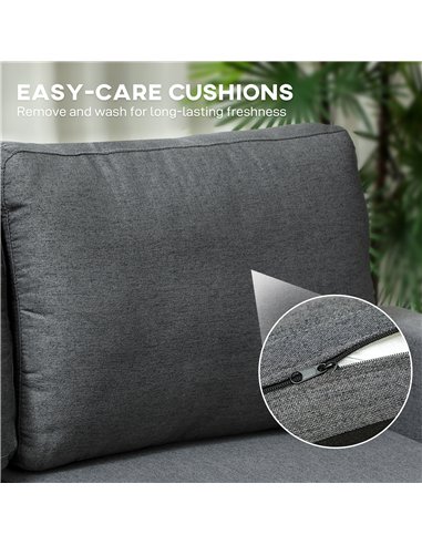 HOMCOM Three-Seater Storage Sofa Bed -  Charcoal Grey