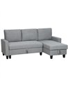 HOMCOM Three-Seater Storage Sofa Bed - Grey