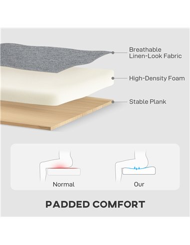 HOMCOM Three-Seater Storage Sofa Bed - Grey