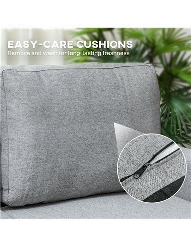 HOMCOM Three-Seater Storage Sofa Bed - Grey
