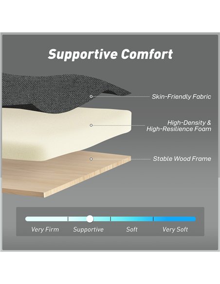 HOMCOM Three-Way Two-Seater Sofa Bed - Charcoal Grey - pic 169832 | FastDaddyshop