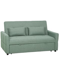 HOMCOM Three-Way Two-Seater Sofa Bed - Green