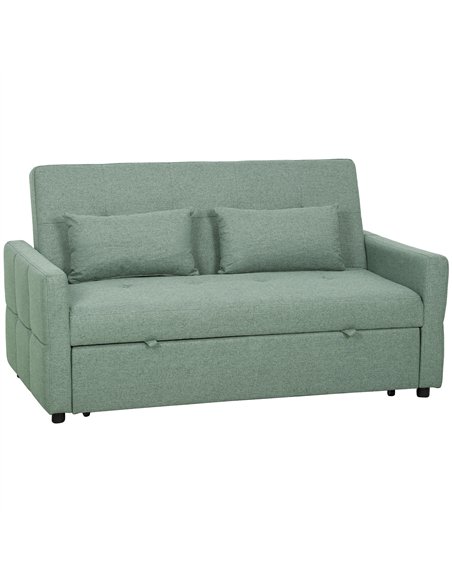 HOMCOM Three-Way Two-Seater Sofa Bed - Green - pic 169836 | FastDaddyshop
