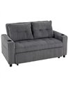 HOMCOM 2 Seater Click Clack Sofa Bed with Pull Out Design, Corduroy Upholstery - Charcoal Grey