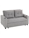 HOMCOM 2 Seater Click Clack Sofa Bed with Pull Out Design, Corduroy Upholstery - Light Grey