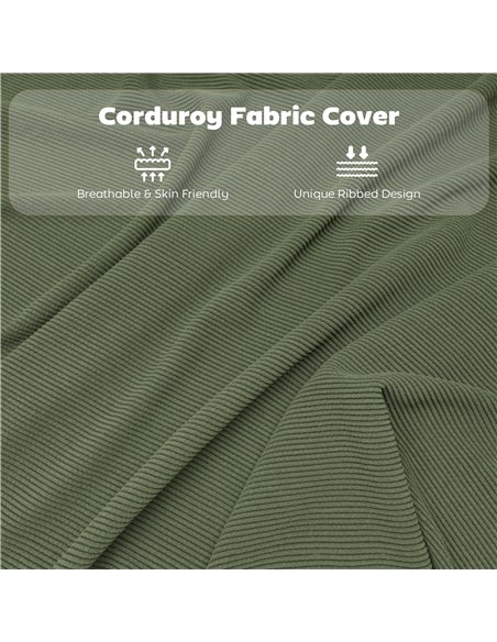 HOMCOM Set of Four Folding Corduroy Seat Chairs - Green - pic 169905 | FastDaddyshop