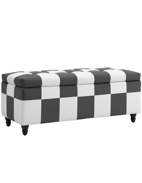 HOMCOM Storage Ottoman, Storage Bench with Wood Legs, Footstool, Footrest with Velvet Surface for Bedroom, Hallway, Living Room, - pic 169908 | FastDaddyshop