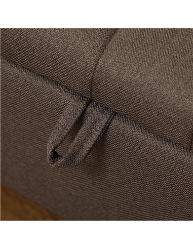 HOMCOM Linen-Look 92 x 31cm Storage Ottoman - Dark Brown