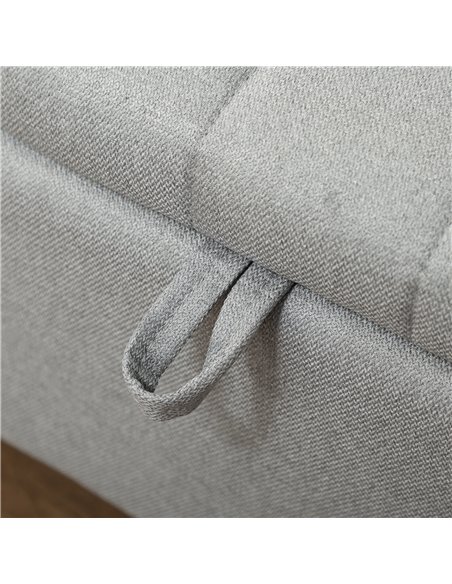 HOMCOM 92 x 31cm Linen-Look Storage Ottoman - Light Grey - pic 169960 | FastDaddyshop