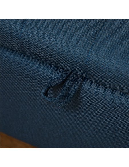 HOMCOM 92 x 31cm Linen-Look Storage Ottoman - Dark Blue - pic 169969 | FastDaddyshop