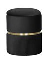 HOMCOM Velvet-Feel Storage Ottoman - Black