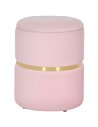 HOMCOM Velvet-Feel Storage Ottoman - Pink