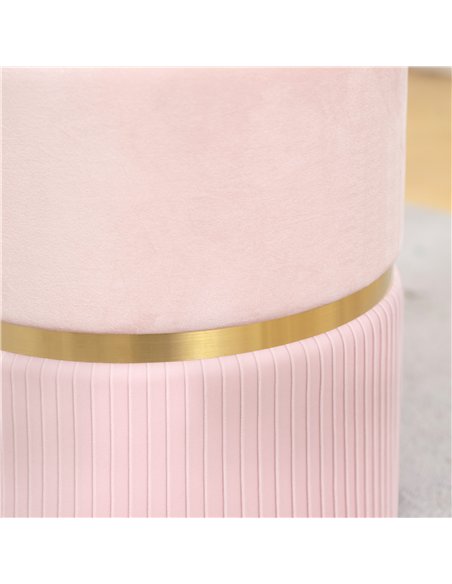HOMCOM Velvet-Feel Storage Ottoman - Pink - pic 169996 | FastDaddyshop