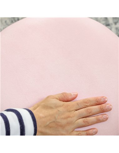 HOMCOM Velvet-Feel Storage Ottoman - Pink