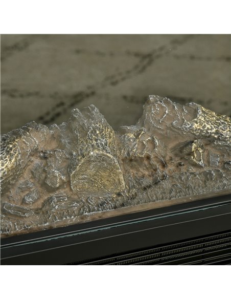 Homcom 180° Electric Fireplace Heater with LED Flame Effect, Overheating Protection, 1000W/2000W, Black - pic 17005 | FastDaddyshop