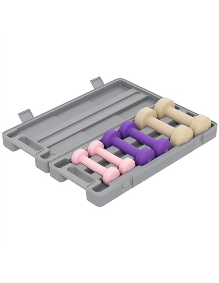 HOMCOM 6Kg Dumbbell Set, Fitness Weight Set for Men and Women, Home Gym Workout, Pink, Purple, Brown - pic 170079 | FastDaddyshop