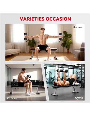 HOMCOM 2x20KG Rubber Hex Dumbbell Portable Hand Weights Dumbbell Home Gym