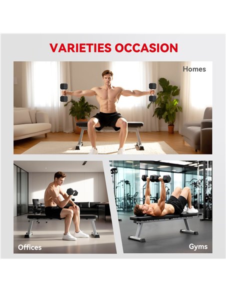 HOMCOM 2x20KG Rubber Hex Dumbbell Portable Hand Weights Dumbbell Home Gym - pic 170120 | FastDaddyshop