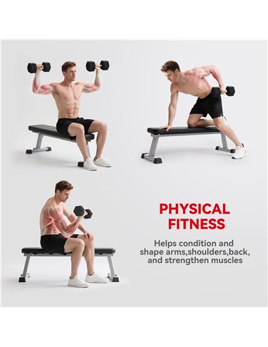 HOMCOM 2x20KG Rubber Hex Dumbbell Portable Hand Weights Dumbbell Home Gym
