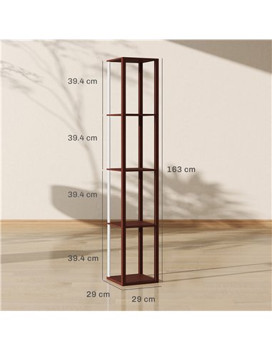 HOMCOM RGB LED Floor Lamp with Shelves, Modern Dimmable Standing Lamp with Remote Control, Adjustable Brightness & Speed for Liv