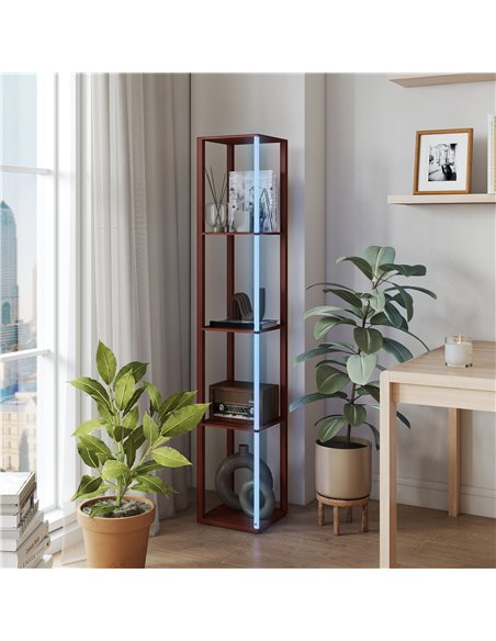 HOMCOM RGB LED Floor Lamp with Shelves, Modern Dimmable Standing Lamp with Remote Control, Adjustable Brightness & Speed for Liv - pic 170149 | FastDaddyshop