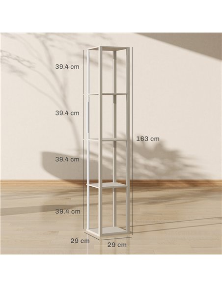 HOMCOM RGB LED Floor Lamp with Shelves, Modern Dimmable Standing Lamp with Remote Control, Adjustable Brightness & Speed for Liv - pic 170153 | FastDaddyshop