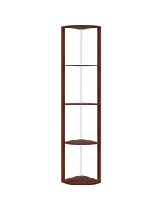 HOMCOM RGB LED Floor Lamp with Shelves, 5-Tier Dimmable Standing Lamp with Adjustable Brightness and Remote Control, Modern Corn