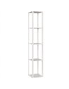 HOMCOM RGB LED Floor Lamp with Shelves, Modern Dimmable Standing Lamp with Remote Control, Adjustable Brightness & Speed for Liv