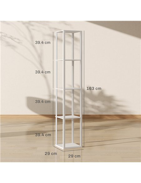 HOMCOM RGB LED Floor Lamp with Shelves, Modern Dimmable Standing Lamp with Remote Control, Adjustable Brightness & Speed for Liv - pic 170180 | FastDaddyshop