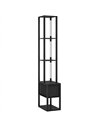 HOMCOM Floor Lamp with Shelves, LED Column Modern Standing Lamp with Fabric Drawer, Adjustable Brightness, Foot Switch for Livin