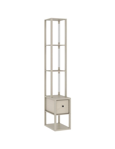 HOMCOM Floor Lamp with Shelves, LED Column Modern Standing Lamp with Fabric Drawer, Adjustable Brightness, Foot Switch for Livin - pic 170196 | FastDaddyshop