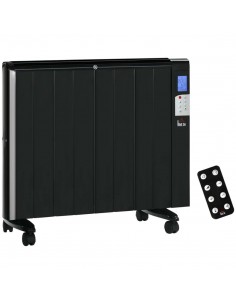 Homcom Freestanding or Wall-mounted Electric Heater with Window Opening Detection, Timer, Remote, Safety Cut-Off, Black