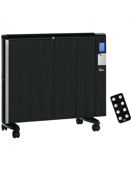 Homcom Freestanding or Wall-mounted Electric Heater with Window Opening Detection, Timer, Remote, Safety Cut-Off, Black - pic 17020 | FastDaddyshop