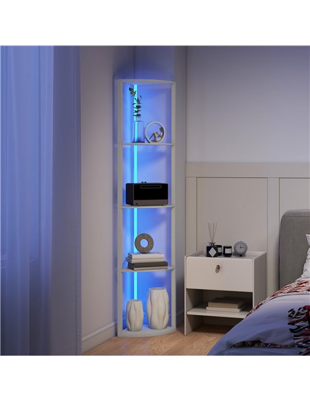 HOMCOM RGB LED Floor Lamp with Shelves, 5-Tier Dimmable Standing Lamp with Adjustable Brightness and Remote Control, Modern Corn - pic 170212 | FastDaddyshop