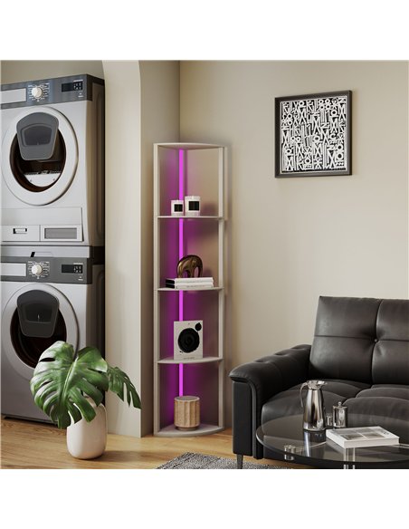 HOMCOM RGB LED Floor Lamp with Shelves, 5-Tier Dimmable Standing Lamp with Adjustable Brightness and Remote Control, Modern Corn - pic 170213 | FastDaddyshop
