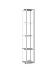 HOMCOM RGB LED Floor Lamp with Shelves, Modern Dimmable Standing Lamp with Remote Control, Adjustable Brightness & Speed for Liv