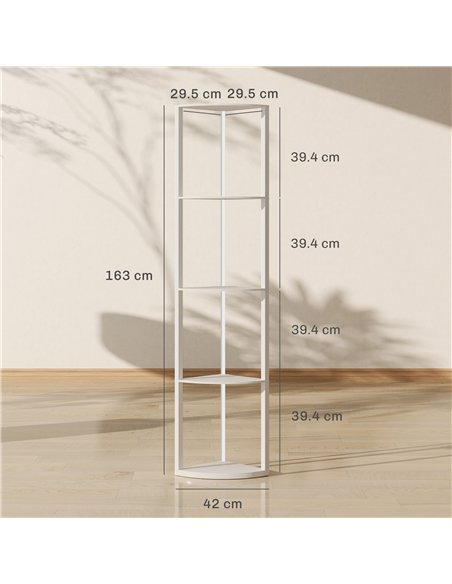 HOMCOM RGB LED Floor Lamp with Shelves, 5-Tier Dimmable Standing Lamp with Adjustable Brightness and Remote Control, Modern Corn - pic 170234 | FastDaddyshop