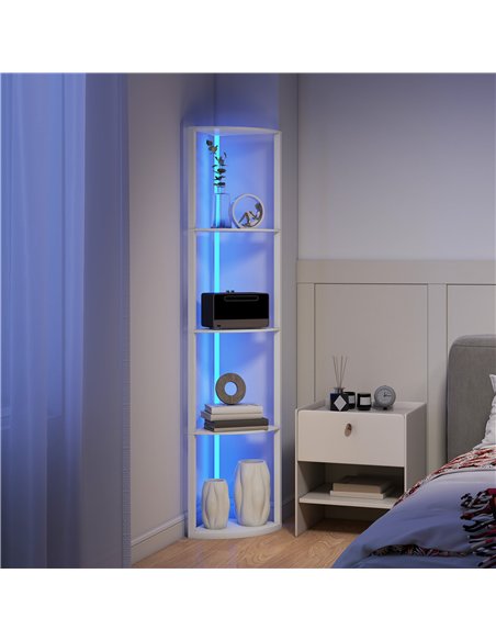 HOMCOM RGB LED Floor Lamp with Shelves, 5-Tier Dimmable Standing Lamp with Adjustable Brightness and Remote Control, Modern Corn - pic 170239 | FastDaddyshop