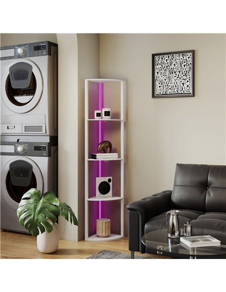 HOMCOM RGB LED Floor Lamp with Shelves, 5-Tier Dimmable Standing Lamp with Adjustable Brightness and Remote Control, Modern Corn - pic 170240 | FastDaddyshop