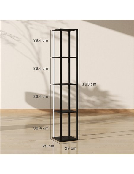 HOMCOM RGB LED Floor Lamp with Shelves, Modern Dimmable Standing Lamp with Remote Control, Adjustable Brightness & Speed for Liv - pic 170243 | FastDaddyshop