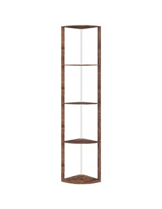 HOMCOM RGB LED Floor Lamp with Shelves, 5-Tier Dimmable Standing Lamp with Adjustable Brightness and Remote Control, Modern Corn